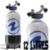 Bouteille 12 Litres Court 230 Bars 2 Sorties TAG - Aqualung