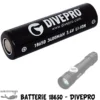 Batterie 18650 Lithium Sans Protection électronique (pour Phare S10, S11, MP10) - Divepro