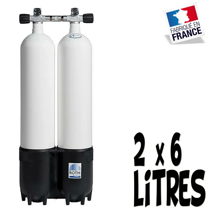 Bi-Bouteille De Plongée 2 X 6 Litres 230 Bars (Ø140mm) - Roth 1 Bi-Bouteille De Plongée 2 X 6 Litres 230 Bars (Ø140mm) - Roth
