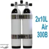 Bi Bouteille Carbone 10 Litres 300 Bars + 2 Cerclages Inox OMS - CarbonDive