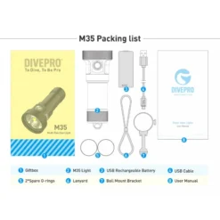 M35 Phare Photo/Vidéo 3500Lumen - Divepro -Magasin Aqualunged divepro m35 phare photo video 3500 lumen lumiere rouge lumiere bleu fluorescence sub odyssee pas cher 6