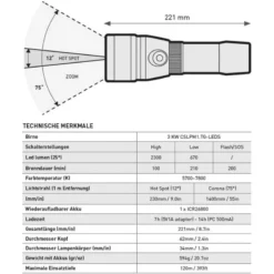 EOS 20 LRZ Phare De Plongée 2300 Lumen - MARES
